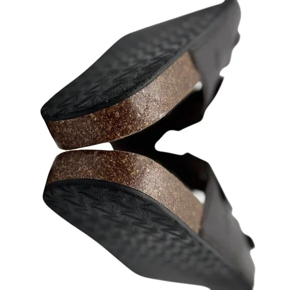 Izod Size 9 Men Nathaniel Black Sandals  Adjustable Buckles & Cushioned Footbed - Picture 3 of 11